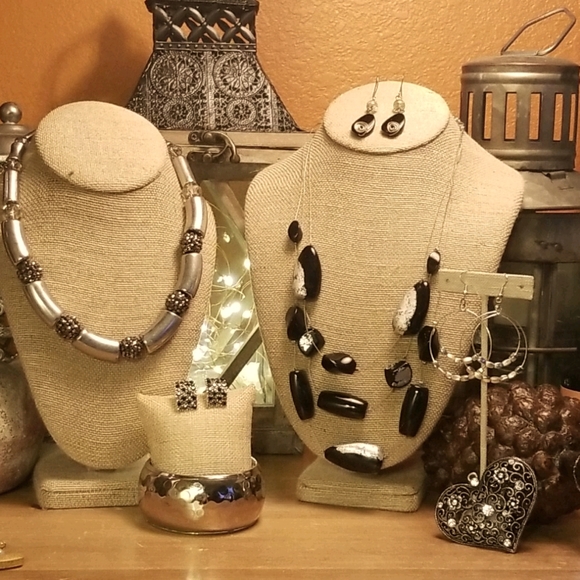 Chico's Jewelry - Chico's Silver & Black Beaded 7-Item Bundle